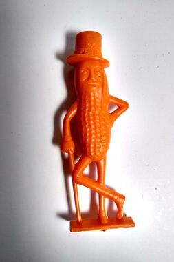 Planters Peanut Orange Toy Whistle Original Plastic Figure 1950s Vintage Retro